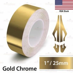 GOLD CHROME 25mm 1″ Roll Pin Stripe PinStriping Line Tape Vinyl Car MC STICKER