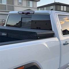 1x Back Middle Window American Flag Sticker For 2019-2022 Chevy Silverado Sierra