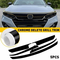 Chrome Delete Blackout Overlay for 2021-2022 Honda Accord Front Upper Gri B