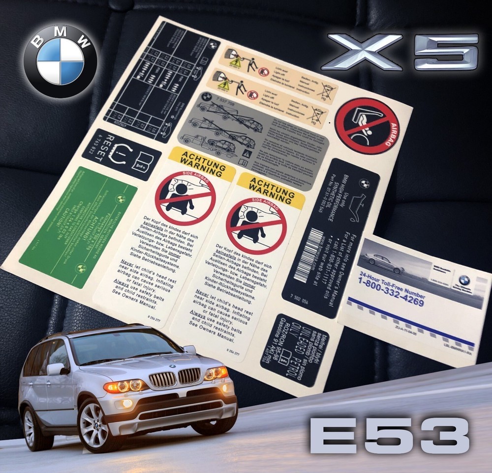 Decal Set Stickers For Bmw X5 E53 All Models Best Quality