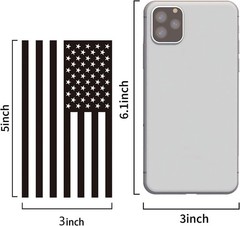 Water-Resistant 3”x5” American Flag Decal – Matte Black for Cars & Outdoor Use