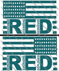 R.E.D.,Remember Everyone Deployed,Left Right,Support Our Troops,Flag,Vinyl Decal
