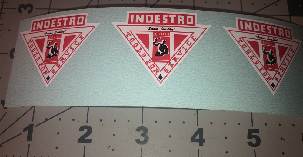 Indestro Tools For Service Box Small Decals Reproduction 1 3/4” Set Of 3