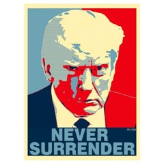 Never Surrender Trump Mug Shot Sticker – 2024 President Car vinyl Decal PL1124
