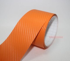 3D Orange / Sheet Car PVC Grain Carbon Fiber Vinyl Tape Wrap Sticker Decors Trim