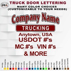 Set of Custom Vinyl Truck Door Lettering | Company Business Truck Door Lettering