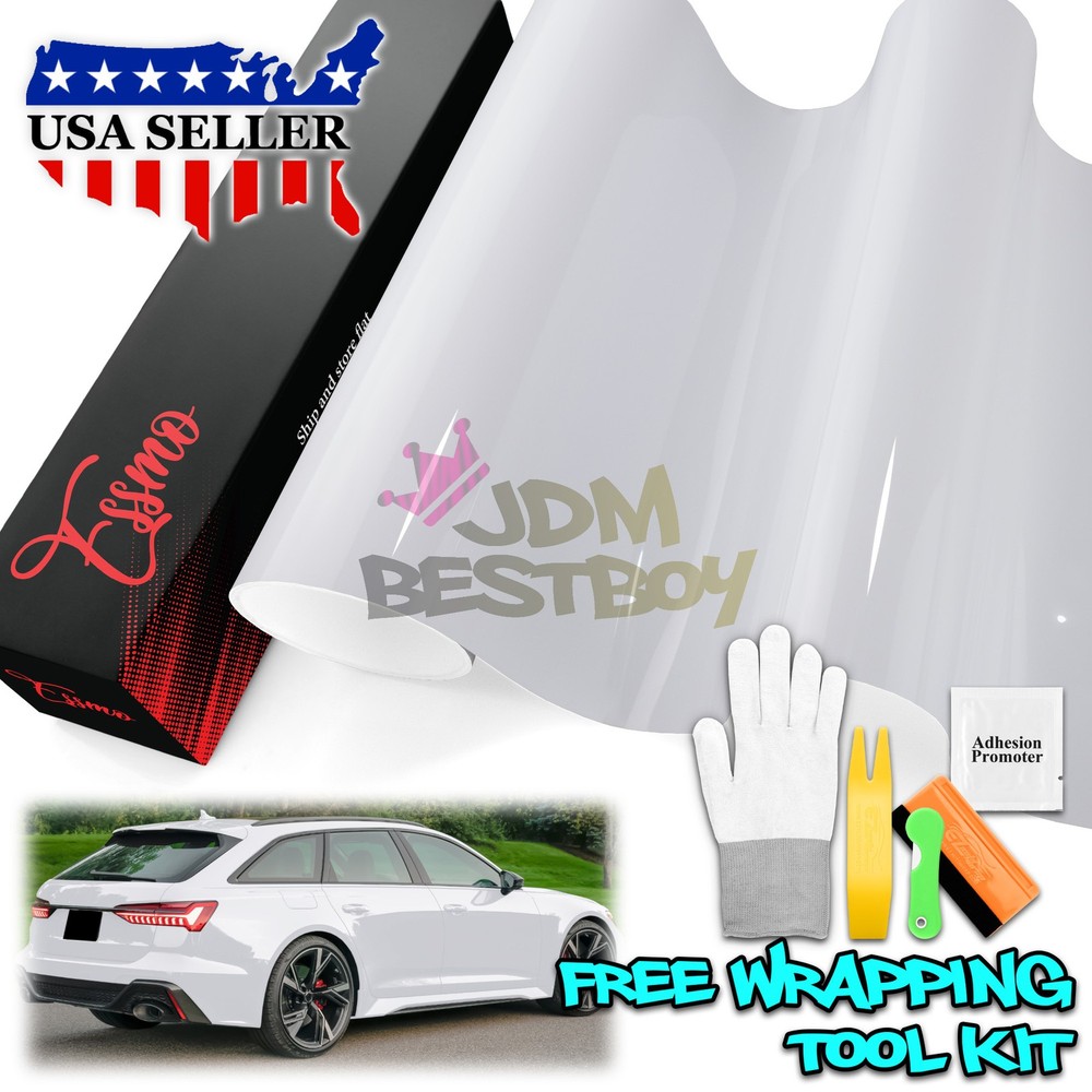 ESSMO PET Super Gloss White Car Vehicle Vinyl Wrap Decal Glossy Like Paint