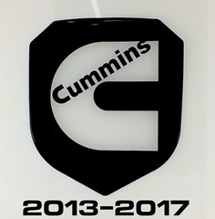 GRILLE EMBLEM fits RAM 2500 THRU 3500 Diesel 2013-2017 BLACK / WHITE C