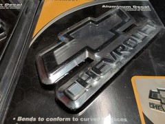 Lot of 2 Chevrolet Aluminum Stick On 3D Chrome Decals New In Package