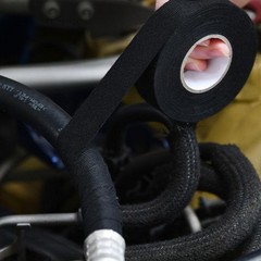 15M*19mm Heat-Resistant Electrical Tape Car Wire Fire-Proof Cloth Black Fabric