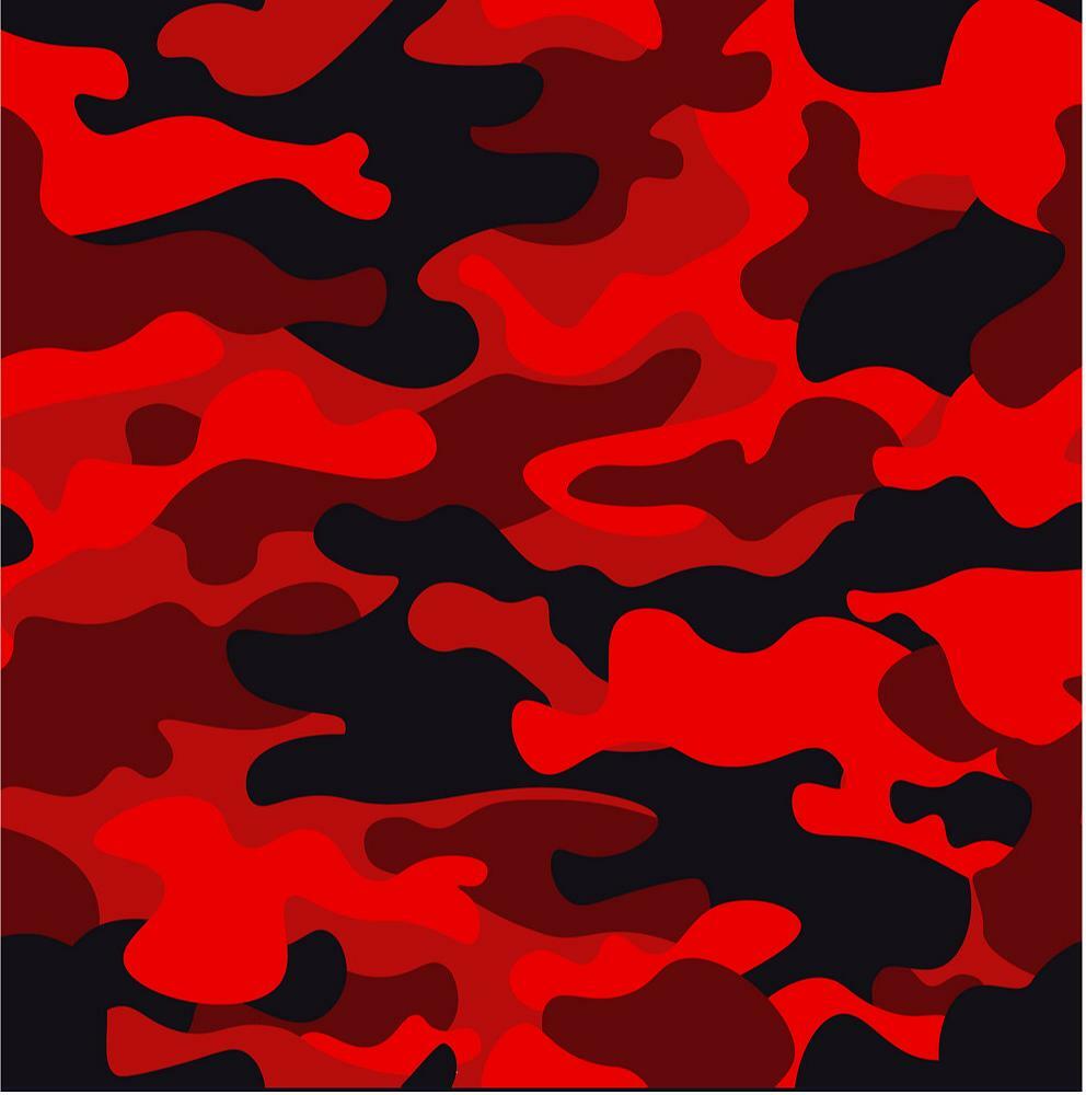 Black & Red Camo wrap vinyl MATTE LAMINATED 12″x12″