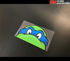 Reflective_Ninja Turtles Peeking Car Sticker – Leonardo #0B