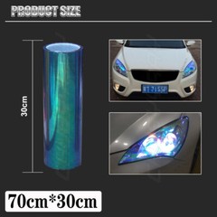 70cm*30cm Neo Blue Chameleon Color Tint Vinyl Film Overlay Sheet For Headlight