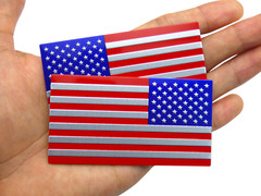 Aluminum American Flag Decal Sticker SUV, Auto, Truck Mirror Set