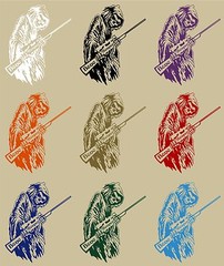 Bone Grim Reaper Gun Rifle Hunting Deer Car Truck Window Vinyl Decal Sticker