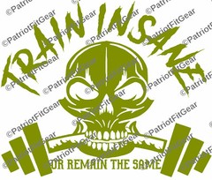 Train Insane Or Remain The Same,In 20+Colors,Fitness,Exercise,Skull,Vinyl Decal