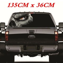 Perforated Skull Rear Window Tint Graphic Decal Sticker Wrap Fits For Car Truck