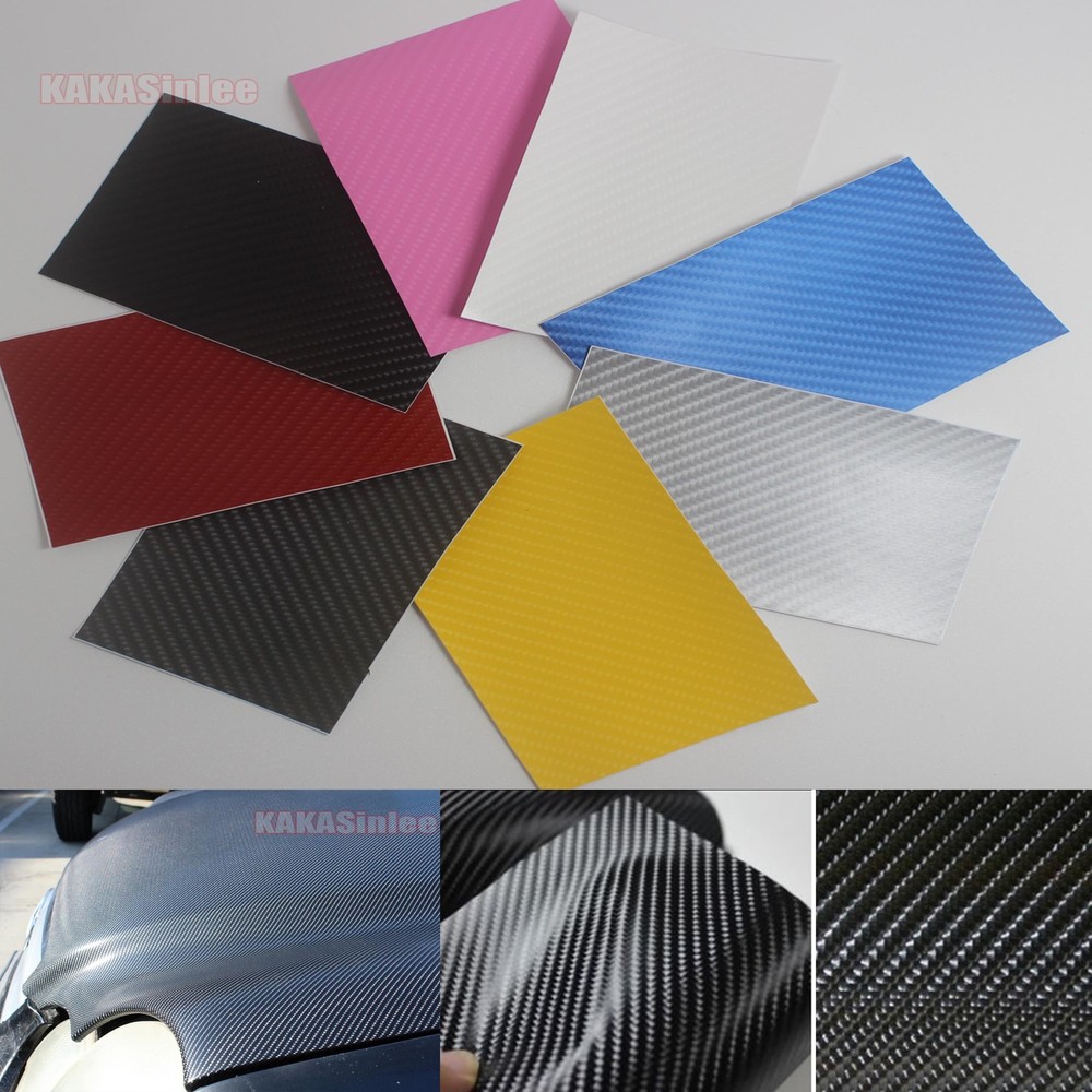 8cm x 12cm Testing Sample Car 4D Carbon Fiber Vinyl Wrap Sticker Decal Film – CF