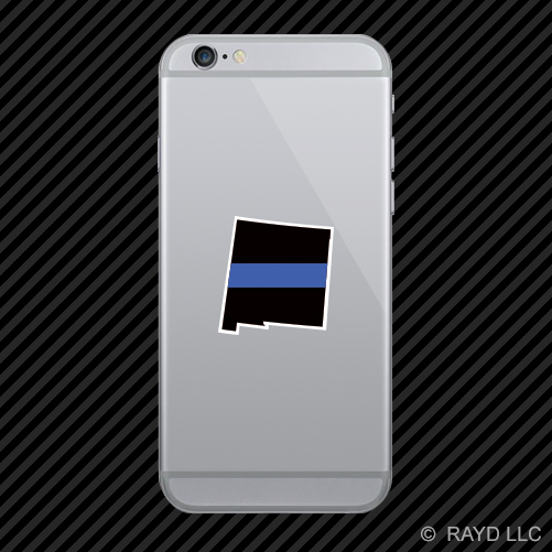 New Mexico State Shaped The Thin Blue Line Cell Phone Sticker Mobile police NM
