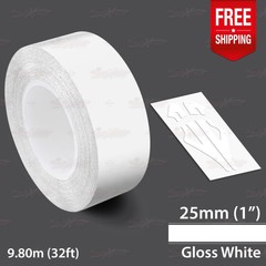 GLOSS WHITE 1″ 25mm Roll PIN STRIPE Car Striping Line TAPE Decal Vinyl Sticker
