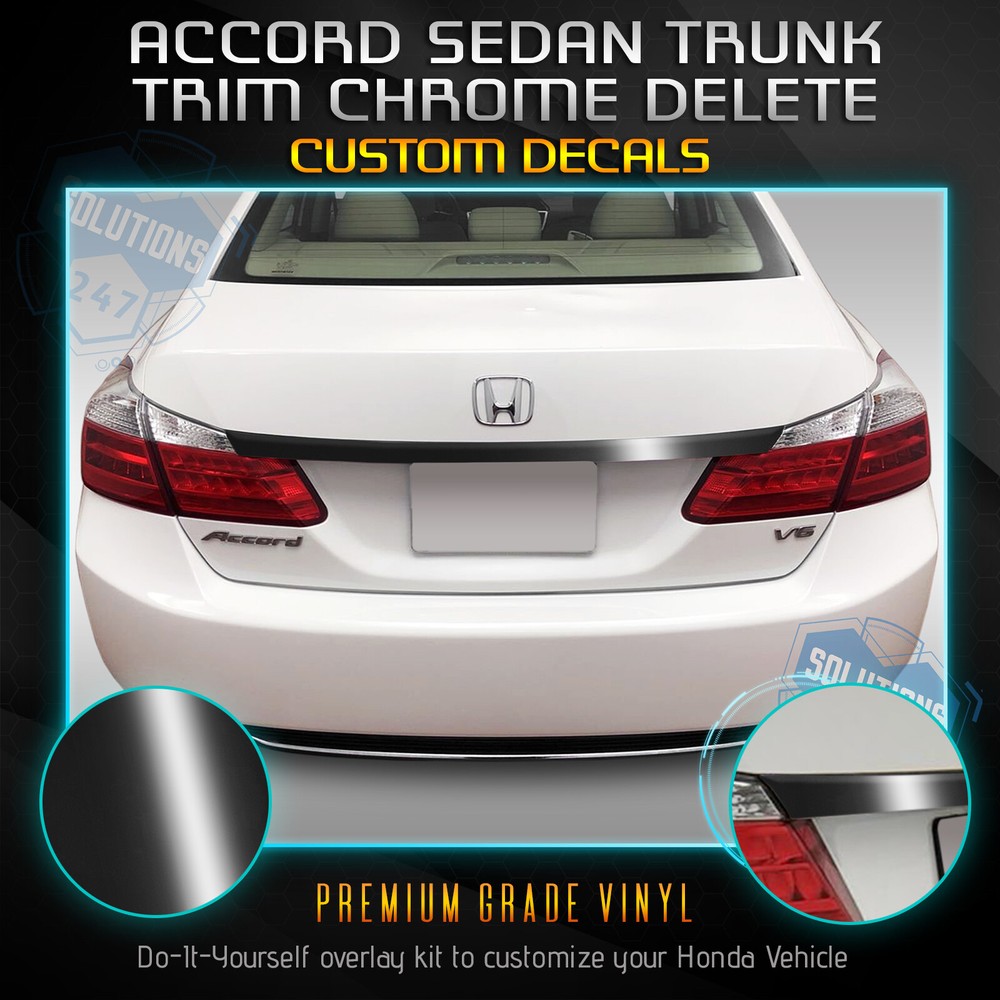 Trunk Trim Chrome Delete Kit For 2013-2015 Honda Accord Sedan – Glossy Matte