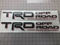 2x TRD Off Road Decals for Toyota Tacoma Tundra Bedside Vinyl Sticker BLACK/RED