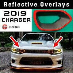 Custom REFLECTIVE UPPER GRILLE BEZEL OVERLAYS FITS Dodge Charger 2015 – 2023