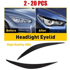 Headlight Eyebrows Gloss Eyelid Covers Fit Q50 Black hot Infiniti 2014-23 2-20x