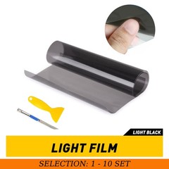 12″X 72″ Gloss Light Black Fog Headlight Taillight Tailgate Tint Film Vinyl 1-10