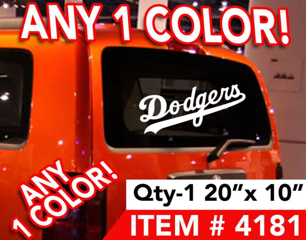 LA DODGERS REAR WINDOW DECAL STICKER 20″x10″ Any Color