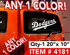 LA DODGERS REAR WINDOW DECAL STICKER 20″x10″ Any Color