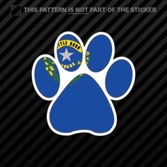 Nevada State Shaped Paw Print Sticker Self Adhesive Vinyl Dog Cat Pet Puppy