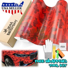 Camouflage Ape Matte Red Gray Camo Car Auto Vinyl Wrap Sticker Decal Sheet Film
