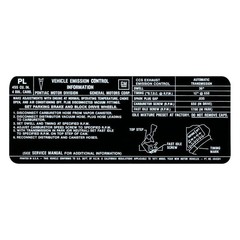 QRP GBC1668 Emissions Decal 455-4V, AT, US/CAL, PL