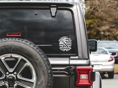 Bullets Respect All Fear None Circular American Flag Decal Sticker Vinyl Graphic