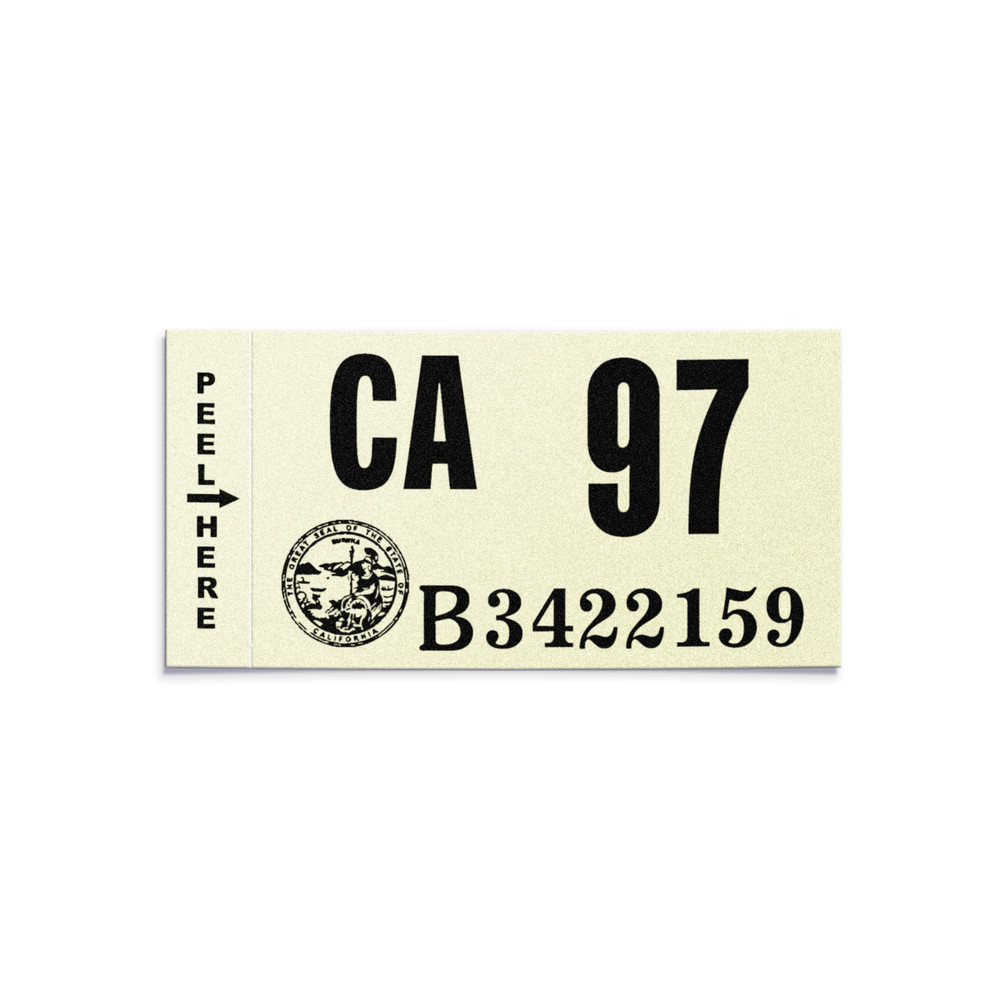 1997 California License Plate YOM Registration Sticker – CA DMV – Free Shipping