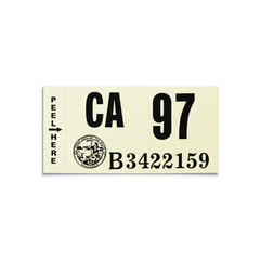 1997 California License Plate YOM Registration Sticker – CA DMV – Free Shipping
