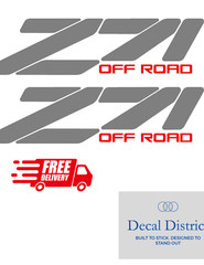 Z71 4×4 Off Road Sticker Vinyl Decal Fits Chevy Truck Silverado 1500 SILVER/RED