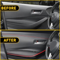 2M PU Leather Car Dashboard Decor Line Strip Sticker Moulding Trim Access H