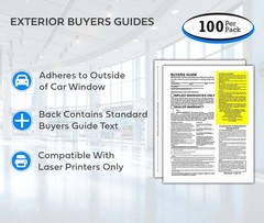 Exterior Buyers Guide – Massachusetts – Window Stickers (100 Pack)