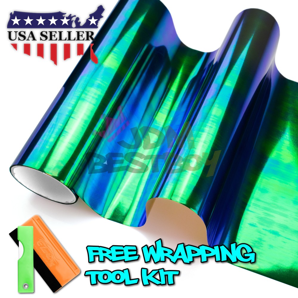 Neo Chrome Dark Smoke Chameleon Tint Headlight Taillight Fog Light Vinyl Film