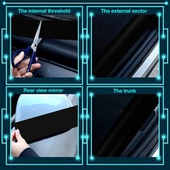 3 Rolls Matte Black Vinyl Wrap For Car Chrome Delete Tape 2 / 2.8 / 4 Inch