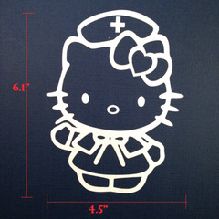 Hello Kitty Nurse ( 5″ x 6″ ) Car Sticker For Window / LapTop / iPad Stick St-13