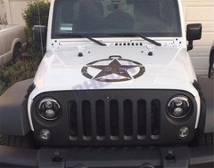 1x Black Car Door Bonnet Hood Sticker Army Military Star Graphic Decal 50 x 50cm