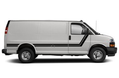 Double Center stripes graphic decals sticker vinyl kit for Chevrolet Express Van