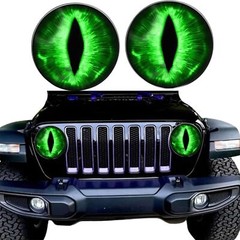 Beast Eyes Headlight Decals Round 3D Stereo Eyes Headlight Decal Stickers Green