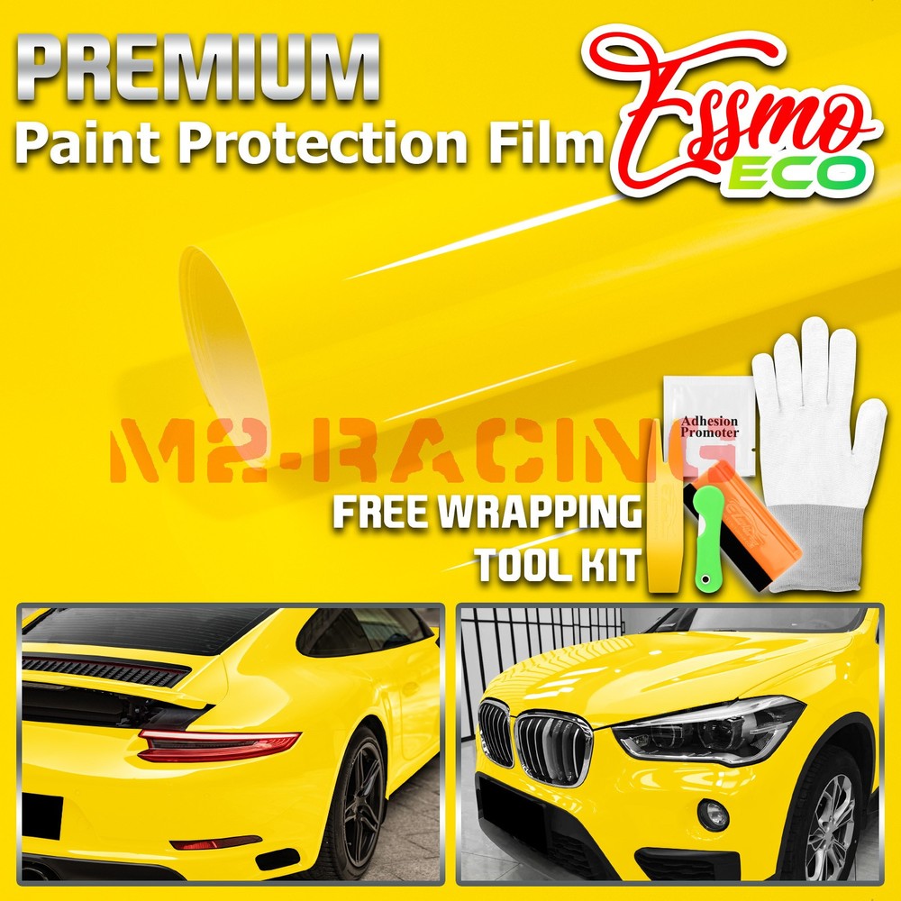 5FTx5FT PPF Lemon Yellow Gloss Color Vinyl Paint Protection Film Scratch Wrap