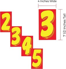 Vinyl Decals for Cars Red and Yellow Large Number Stickers 11 Dozen Windshiel…