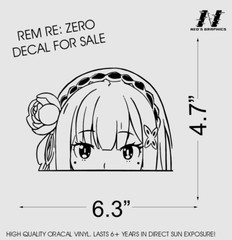 Re Zero Emilia Decal Sticker Anime HD Car Truck Girl Water Proof Waifu Die Cut
