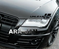 UNLEASHED Decal Sticker Sport car racing stripe turbo emblem logo 2 PCS (PAIR)